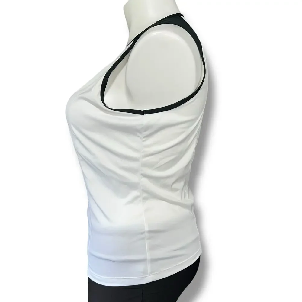 Nike Performance Womens Athletic Tank Top Pullover Sleeveless White Black XL